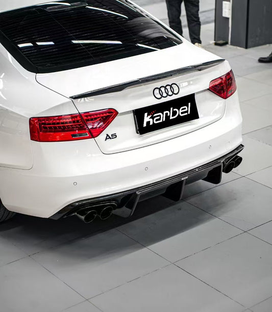 Audi S5 A5 S-line (with s-line bumper, does not base model) B8.5 2012-2016 with Aftermarket Parts - V1 Style Rear Diffuser Pre-preg Carbon Fiber from Karbel Carbon
