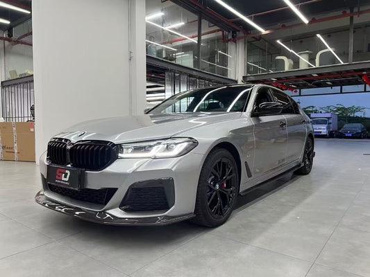 BMW 5 series M550 540 530 (with M-package bumper, does not fit base model) G30 LCI 2021 2022 2023 2024 with Aftermarket Parts - Front Lip Pre-preg Carbon Fiber from Karbel Carbon