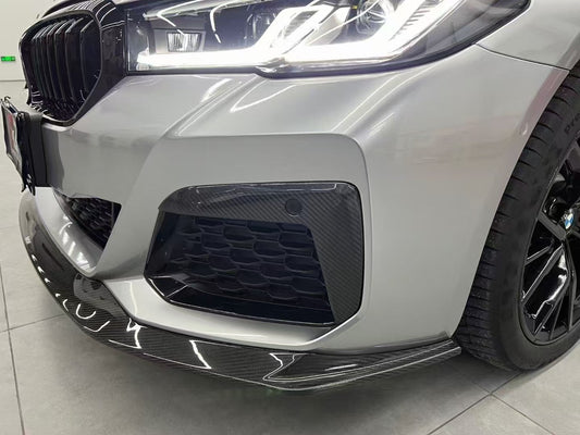 BMW 5 series M550 540 530 (with M-package bumper, does not fit base model) G30 LCI 2021 2022 2023 2024 with Aftermarket Parts - Front Lip Pre-preg Carbon Fiber from Karbel Carbon