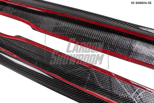 BMW 8 Series M850 840 G16 2018-ON with Aftermarket Parts - Side Skirts Pre-preg Carbon Fiber from Karbel Carbon
