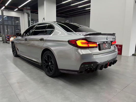 BMW 5 Series M550 540 530 G30 LCI 2021-ON with Aftermarket Parts - Side Skirts Pre-preg Carbon Fiber from Karbel Carbon
