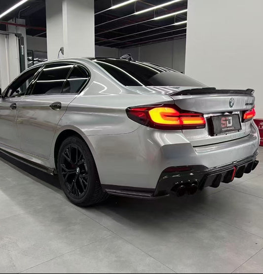 BMW 5 series M550 540 530 G30 LCI (fits both Pre-LCI & LCI) 2017-ON & M5 / M5C / M5CS F90 (fits both Pre-LCI & LCI) 2018 2019 2020 2021 2022 2023 2024 with Aftermarket Parts - Rear Spoiler Pre-preg Carbon Fiber from Karbel Carbon