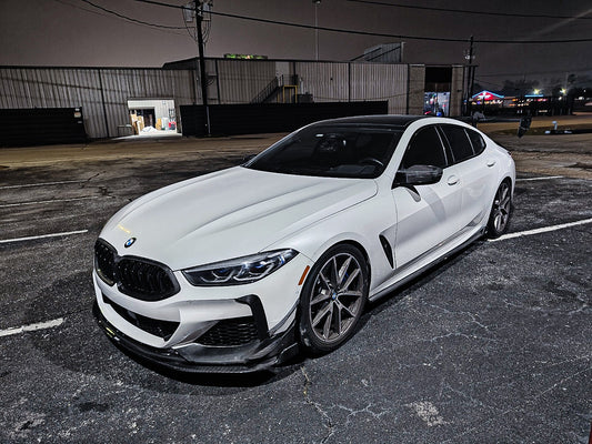 BMW 8 Series M850 840 (With M-Package Bumper) G14 G15 G16 2018-ON with Aftermarket Parts - Pre-preg Carbon Fiber Front Lip from Karbel Carbon