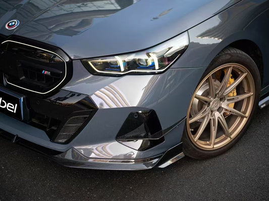 BMW i5 xDrive40 / i5 eDrive40 (with M-package bumper, does not fit base mode) / i5 M60 G60 G61 2024-ON & 5 Series 540i xDrive / 530i xDrive / 530i (with M-package bumper, does not fit base model) / 550e xDrive G60 G61 2024-ON with Aftermarket Parts - V2 Style Pre-preg Carbon Fiber Front Canards from Karbel Carbon