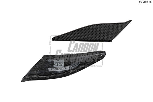 Audi S3 A3 8V/8V.5 2017 2018 2019 2020 with Aftermarket Parts - Front Canards Pre-preg Carbon Fiber from Karbel Carbon
