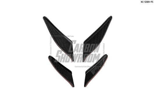 Audi S3 A3 8V/8V.5 2017 2018 2019 2020 with Aftermarket Parts - Front Canards Pre-preg Carbon Fiber from Karbel Carbon