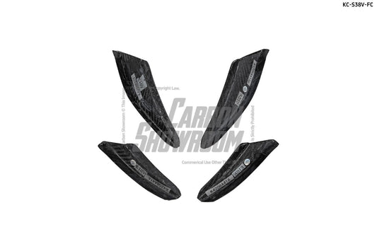 Audi S3 A3 8V/8V.5 2017 2018 2019 2020 with Aftermarket Parts - Front Canards Pre-preg Carbon Fiber from Karbel Carbon