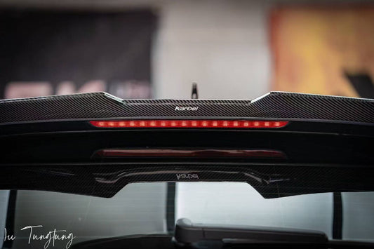 Audi A4 Allroad B9 / B9.5 2017 2018 2019 2020 2021 2022 2023 2024 with Aftermarket Parts - Rear Roof Spoiler Pre-preg Carbon Fiber from Karbel Carbon