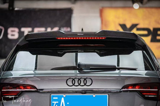 Audi A4 Allroad B9 / B9.5 2017 2018 2019 2020 2021 2022 2023 2024 with Aftermarket Parts - Rear Roof Spoiler Pre-preg Carbon Fiber from Karbel Carbon