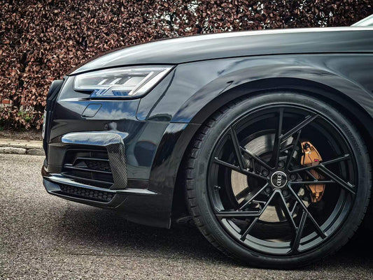 Audi A4 allroad B9 2017-2019 with Aftermarket Parts - Upper Valences Pre-preg Carbon Fiber from Karbel Carbon