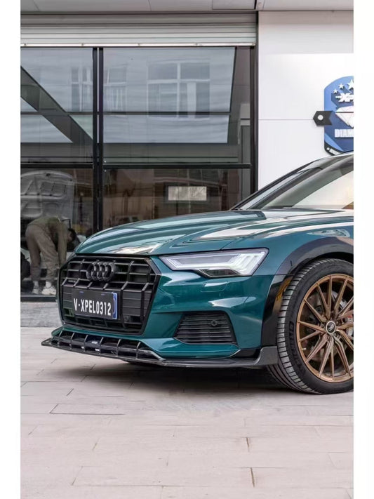 Audi A6 Allroad C8 2020-ON with Aftermarket Parts - V2 Style Front Lip Pre-preg Carbon Fiber from Karbel Carbon