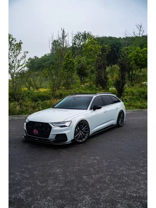 Audi A6 Allroad C8 2020-ON with Aftermarket Parts - V2 Style Front Lip Pre-preg Carbon Fibe from Karbel Carbon