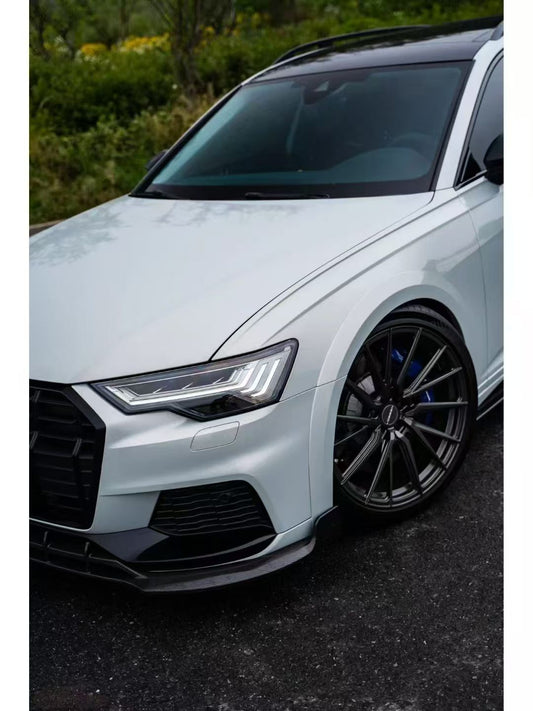 Audi A6 Allroad C8 2020-ON with Aftermarket Parts - V2 Style Front Lip Pre-preg Carbon Fibe from Karbel Carbon