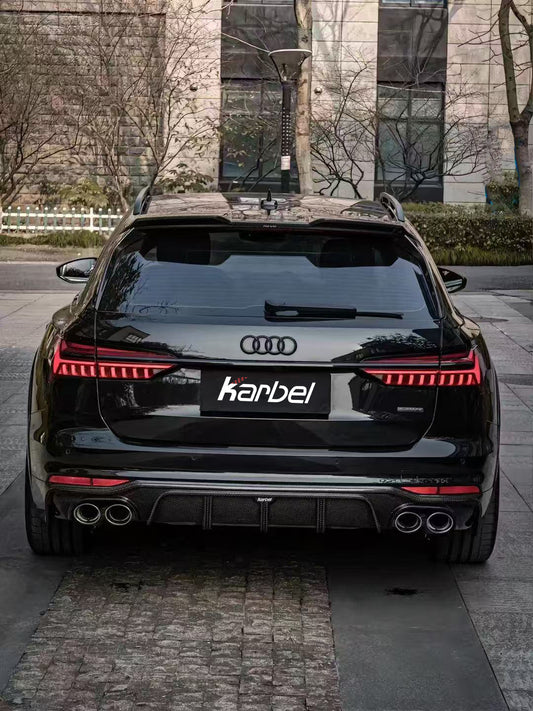 Audi A6 Allroad C8 2020-ON with Aftermarket Parts - V1 Style Rear Roof Spoiler Pre-preg Carbon Fiber from Karbel Carbon
