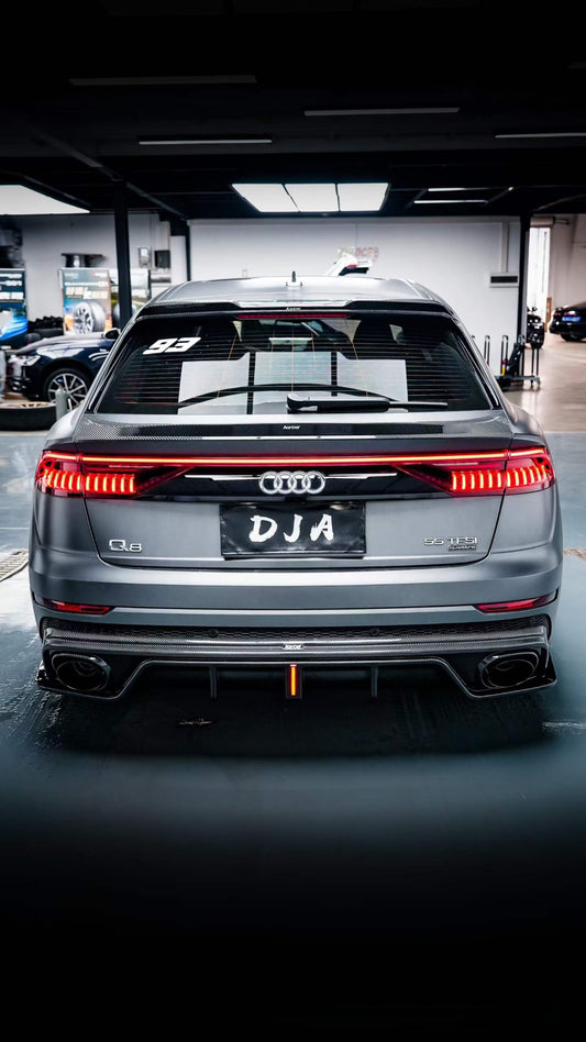 Audi RSQ8 SQ8 Q8 2019-ON with Aftermarket Parts - Rear Trunk Spoiler Pre-preg Carbon Fiber from Karbel Carbon