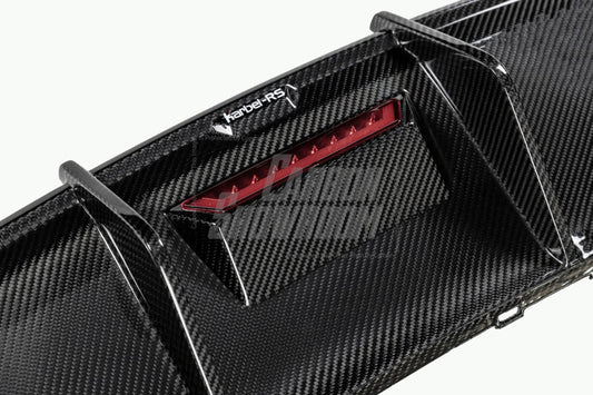 Audi RS3 8V.5 2018 2019 2020 with Aftermarket Parts - Rear Diffuser Pre-preg Carbon Fiber from Karbel Carbon