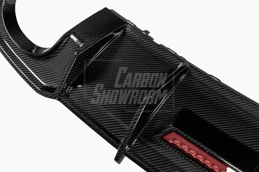 Audi RS3 8V.5 2018 2019 2020 with Aftermarket Parts - Rear Diffuser Pre-preg Carbon Fiber from Karbel Carbon