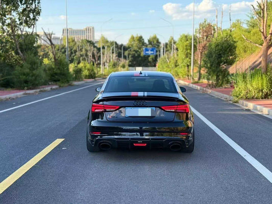 Audi RS3 8V.5 2018 2019 2020 with Aftermarket Parts -  Rear Diffuser Pre-preg Carbon Fiber from Karbel Carbon