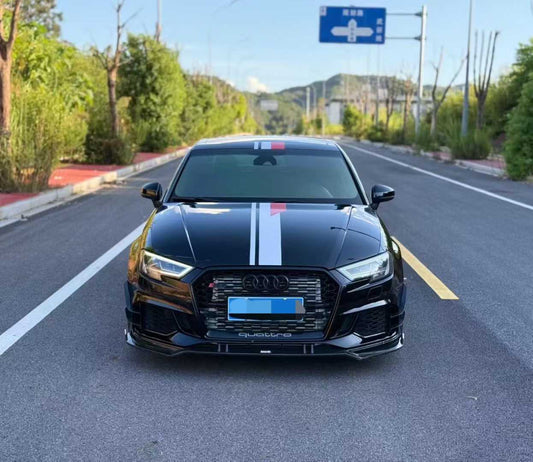 Audi RS3 8V 8V.5 2018 2019 2020 with Aftermarket Parts - Front Canards Carbon Fiber from Karbel Carbon