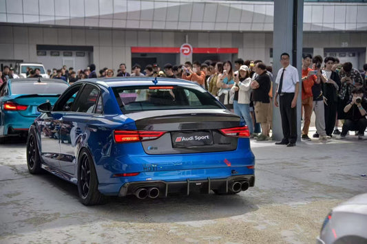 Audi RS3 S3 A3 8V/8V.5 2014 2015 2016 2017 2018 2019 2020 with Aftermarket Parts - Trunk Lid Pre-preg Carbon Fiber from Karbel Carbon