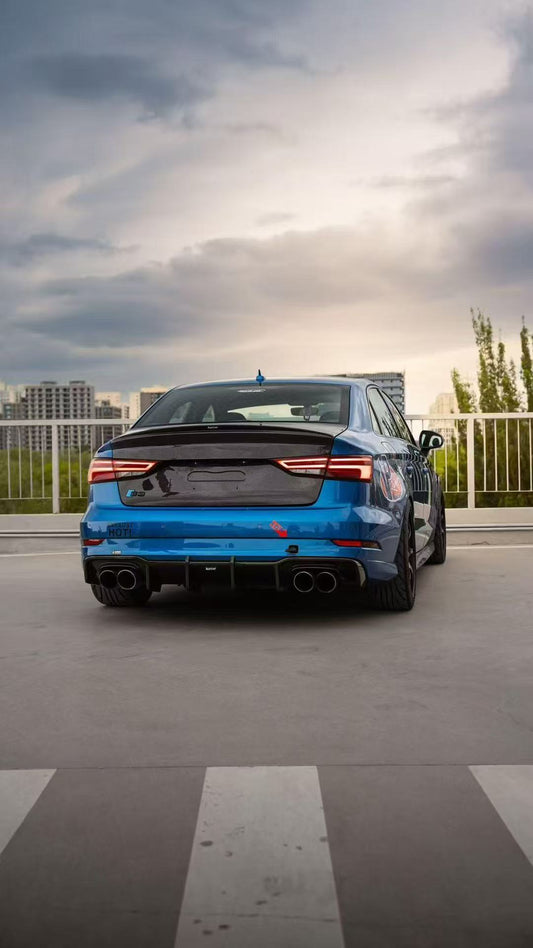 Audi RS3 S3 A3 8V/8V.5 2014 2015 2016 2017 2018 2019 2020 with Aftermarket Parts - Trunk Lid Pre-preg Carbon Fiber from Karbel Carbon