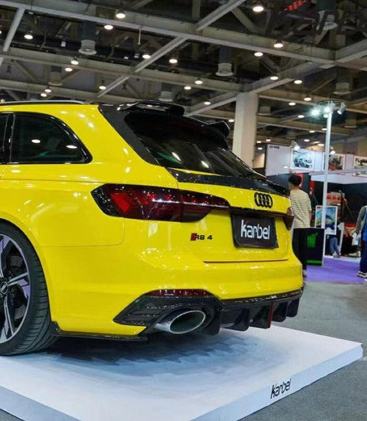 Audi RS4 B9 / B9.5 2018 2019 2020 2021 2022 2023 2024 with Aftermarket Parts - Rear Trunk Spoiler Carbon Fiber from Karbel Carbon