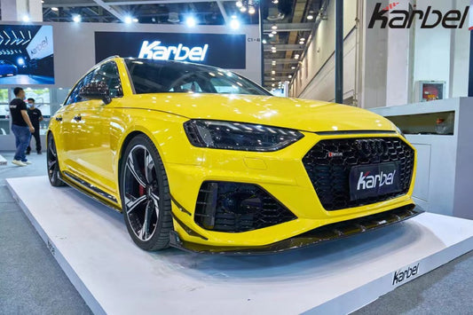 Audi RS4 B9.5 2020 2021 2022 2023 2024 with Aftermarket Parts - Fog Light Trim Overlay Pre-preg Carbon Fiber from Karbel Carbon