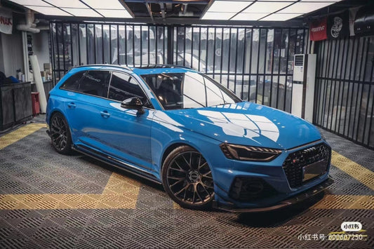 Audi RS4 B9.5 2020 2021 2022 2023 2024 with Aftermarket Parts - Fog Light Trim Overlay Pre-preg Carbon Fiber from Karbel Carbon