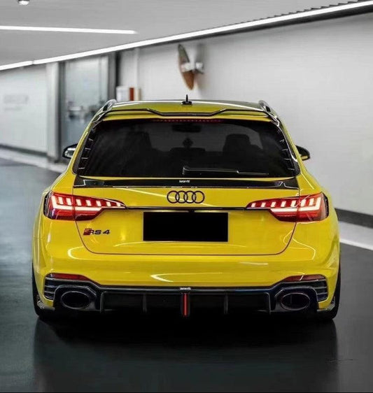Audi RS4 B9 / B9.5 2018 2019 2020 2021 2022 2023 2024 with Aftermarket Parts - V2 Style Rear Roof Spoiler Pre-preg Carbon Fiber from Karbel Carbon
