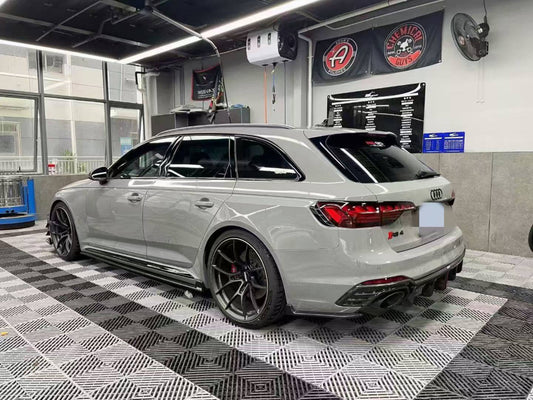 Audi RS4 B9.5 2020 2021 2022 2023 2024 with Aftermarket Parts - Side Skirts Pre-preg Carbon Fiber from Karbel Carbon