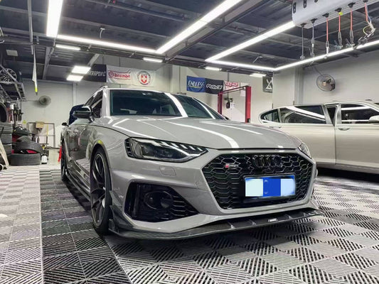 Audi RS4 B9.5 2020 2021 2022 2023 2024 with Aftermarket Parts - Front Lip Pre-preg Carbon Fiber from Karbel Carbon