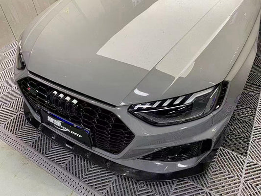Audi RS4 B9.5 2020 2021 2022 2023 2024 with Aftermarket Parts - Front Lip Pre-preg Carbon Fiber from Karbel Carbon