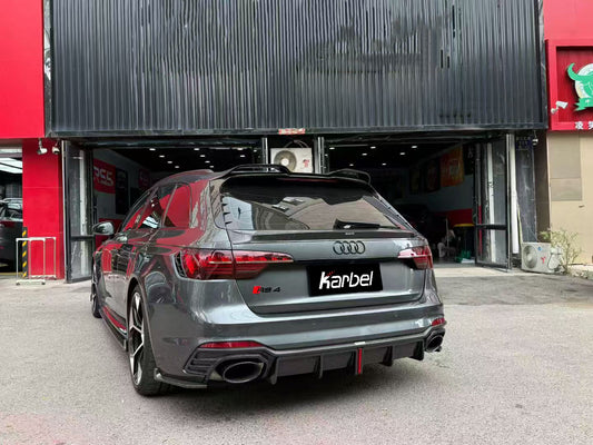 Audi RS4 B9 / B9.5 2018 2019 2020 2021 2022 2023 2024 with Aftermarket Parts - Rear Trunk Spoiler Carbon Fiber from Karbel Carbon
