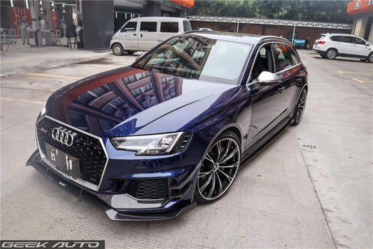 Audi RS4 B9 / B9.5 2018 2019 2020 2021 2022 2023 2024 with Aftermarket Parts - Front Canards Pre-preg Carbon Fiber from Karbel Carbon