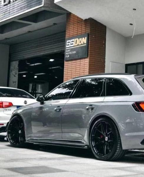Audi RS4 B9 / B9.5 2018 2019 2020 2021 2022 2023 2024 with Aftermarket Parts - Side Skirts Pre-preg Carbon Fiber from Karbel Carbon