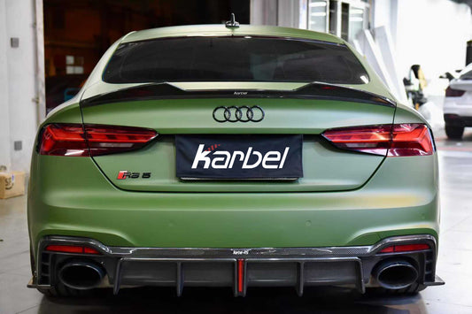 Audi RS5 S5 A5 B9 / B9.5 2017 2018 2019 2020 2021 2022 2023 2024 2025 with Aftermarket Parts - Rear Lip Spoiler Pre-preg Carbon Fiber from Karbel Carbon
