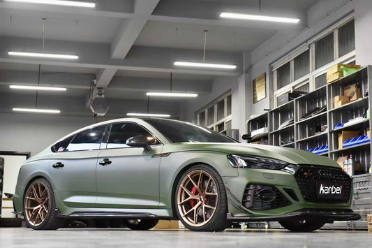 Karbel Carbon Dry Carbon Fiber Head Light Trim For Audi RS5 B9.5 2020-2025