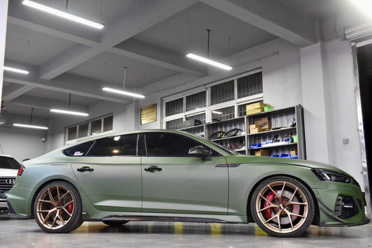 Karbel Carbon Dry Carbon Fiber Side Skirt Overlay Trim & Extension Trim For Audi RS5 B9.5 2020-2025