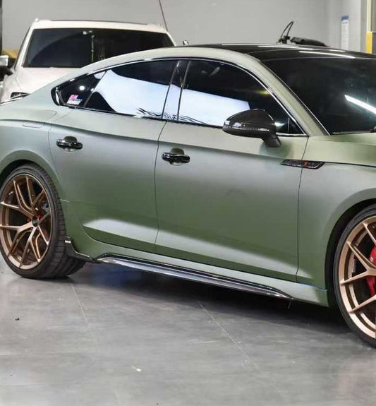 Audi RS5 B9.5 2020 2021 2022 2023 2024 2025 with Aftermarket Parts - Side Skirt Overlay Trim Dry Pre-preg Carbon Fiber from Karbel Carbon