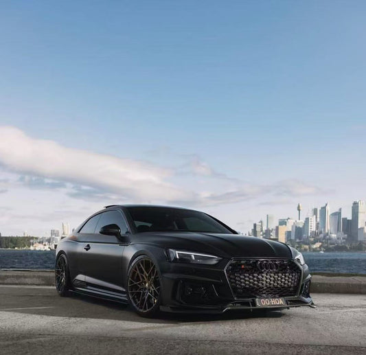 Audi RS5 B9 2018 2019 2020 with Aftermarket Parts - Front Lip Pre-preg Carbon Fiber from Karbel Carbon