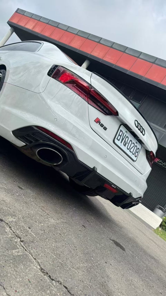 Audi RS5 B9 2018 2019 2020 with Aftermarket Parts - Rear Diffuser Pre-preg Carbon Fiber from Karbel Carbon
