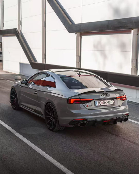 Audi RS5 S5 A5 B9 / B9.5 2017-ON with Aftermarket Parts - Rear Lip Spoiler Pre-preg Carbon Fiber from Karbel Carbon