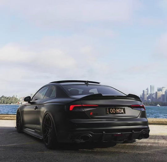 Audi RS5 S5 A5 B9 / B9.5 2017-ON with Aftermarket Parts - Rear Lip Spoiler Pre-preg Carbon Fiber from Karbel Carbon