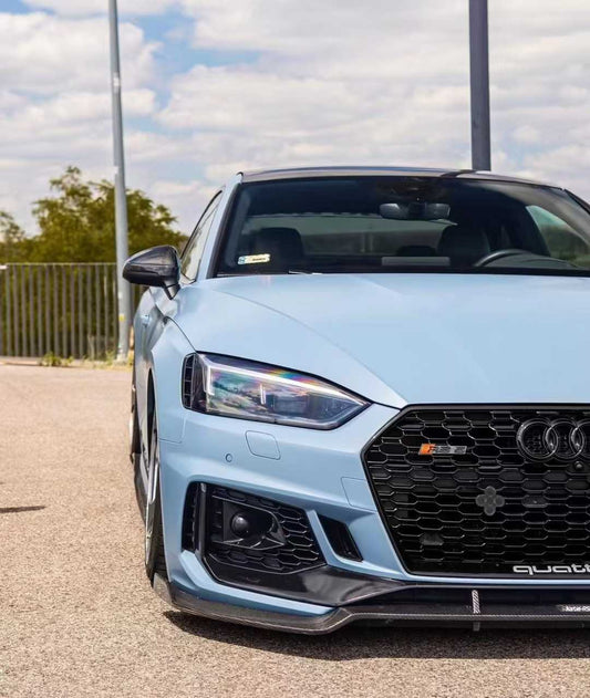 Audi RS5 B9 2018 2019 2020 with Aftermarket Parts - Front Lip Pre-preg Carbon Fiber from Karbel Carbon