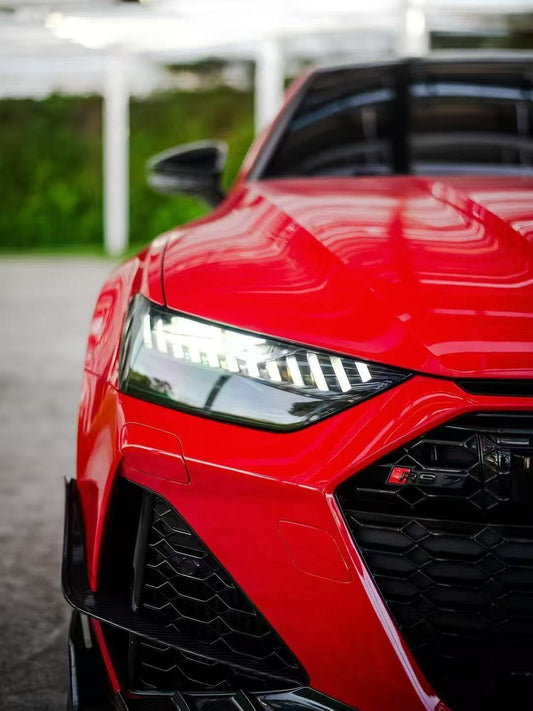 Audi RS6 C8 2020-ON & RS7 C8 2020-ON with Aftermarket Parts - Front Canards Pre-preg Carbon Fiber from Karbel Carbon