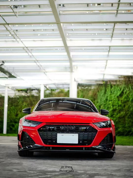 Audi RS6 C8 2020-ON & RS7 C8 2020-ON with Aftermarket Parts - Front Lip Pre-preg Carbon Fiber from Karbel Carbon