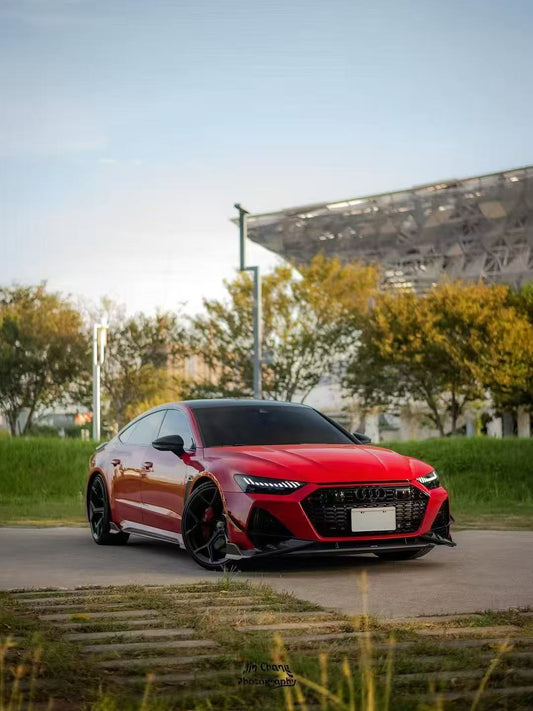 Audi RS6 C8 2020-ON & RS7 C8 2020-ON with Aftermarket Parts - Front Lip Pre-preg Carbon Fiber from Karbel Carbon