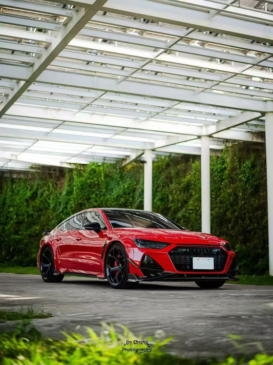 Audi RS6 C8 2020-ON & RS7 C8 2020-ON with Aftermarket Parts - Front Lip Pre-preg Carbon Fiber from Karbel Carbon
