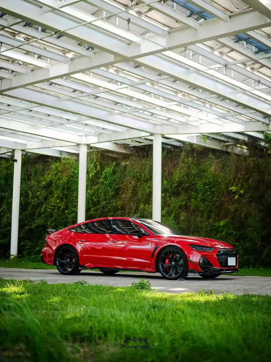 Audi RS6 C8 2020-ON & RS7 C8 2020-ON with Aftermarket Parts - Front Lip Pre-preg Carbon Fiber from Karbel Carbon