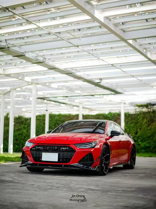 Audi RS6 C8 2020-ON & RS7 C8 2020-ON with Aftermarket Parts - Front Lip Pre-preg Carbon Fiber from Karbel Carbon